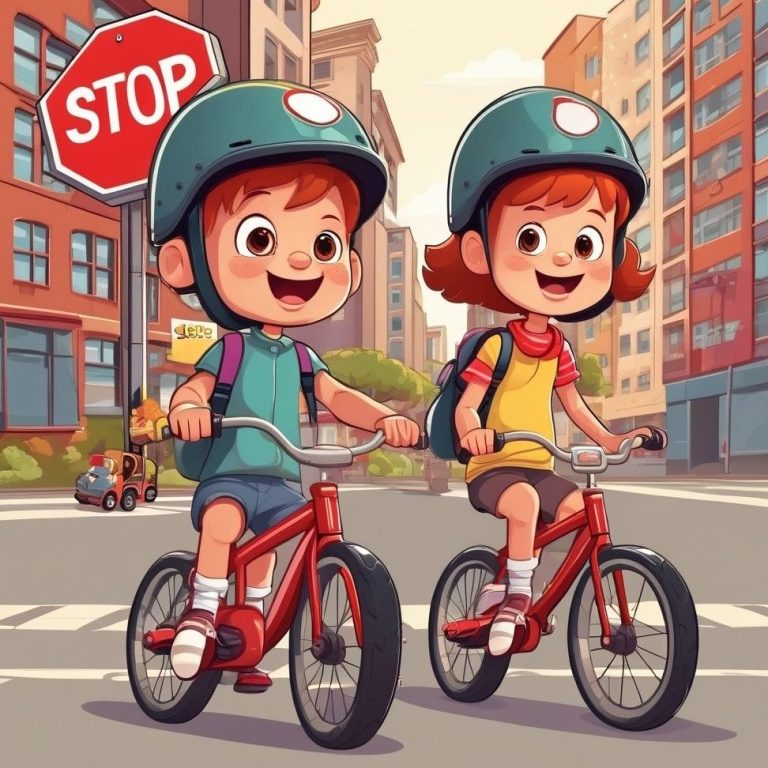 Individual-Kurs, Strecke, Schule, Kinder, Verkehrsregeln